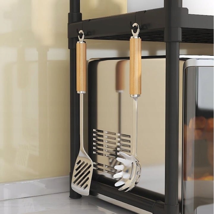 Raft cuptor cu microunde, negru, 49x48x32 cm