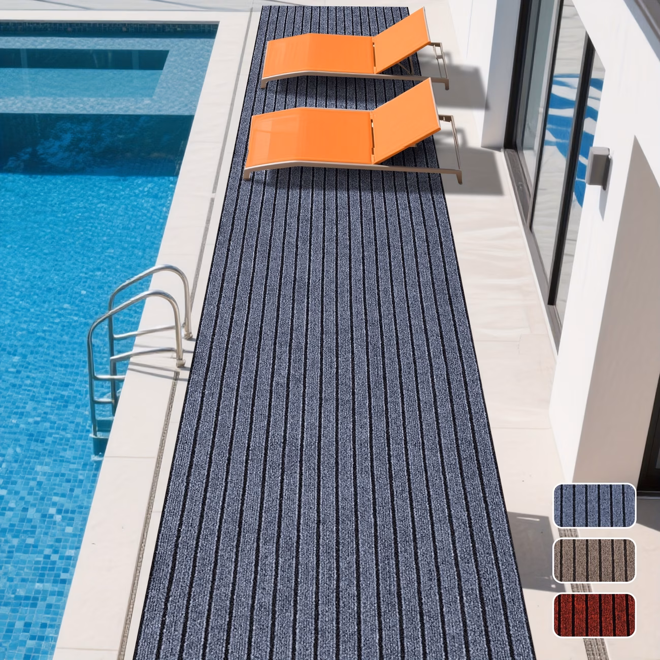 Covor adeziv tip rola 45x300 cm, gri