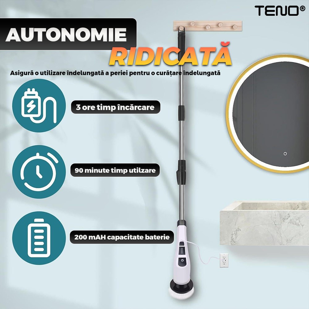 Perie electrica rotativa cu 9 capete, 2 viteze reglabile