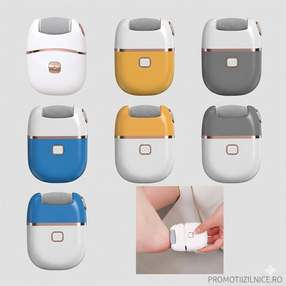 Pila electrica reincarcabila pentru calcaie, 2 viteze, rezistenta la apa