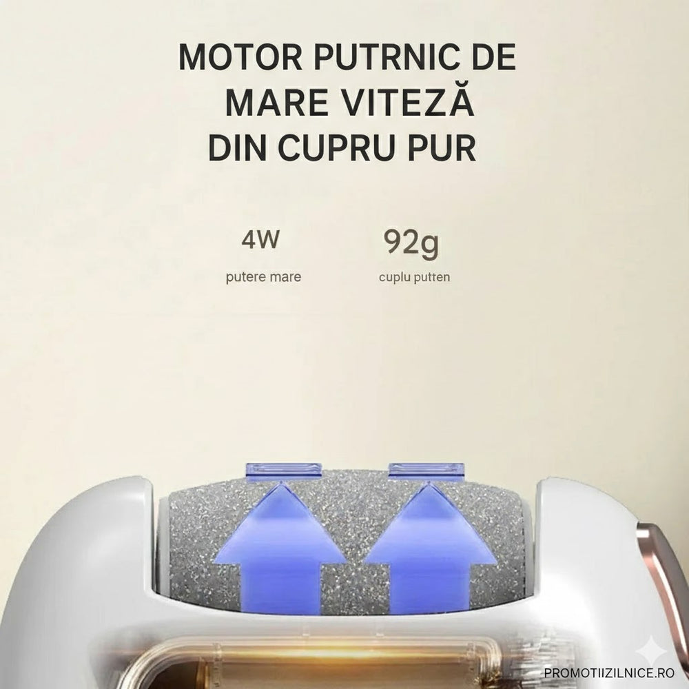 Pila electrica reincarcabila pentru calcaie, 2 viteze, rezistenta la apa