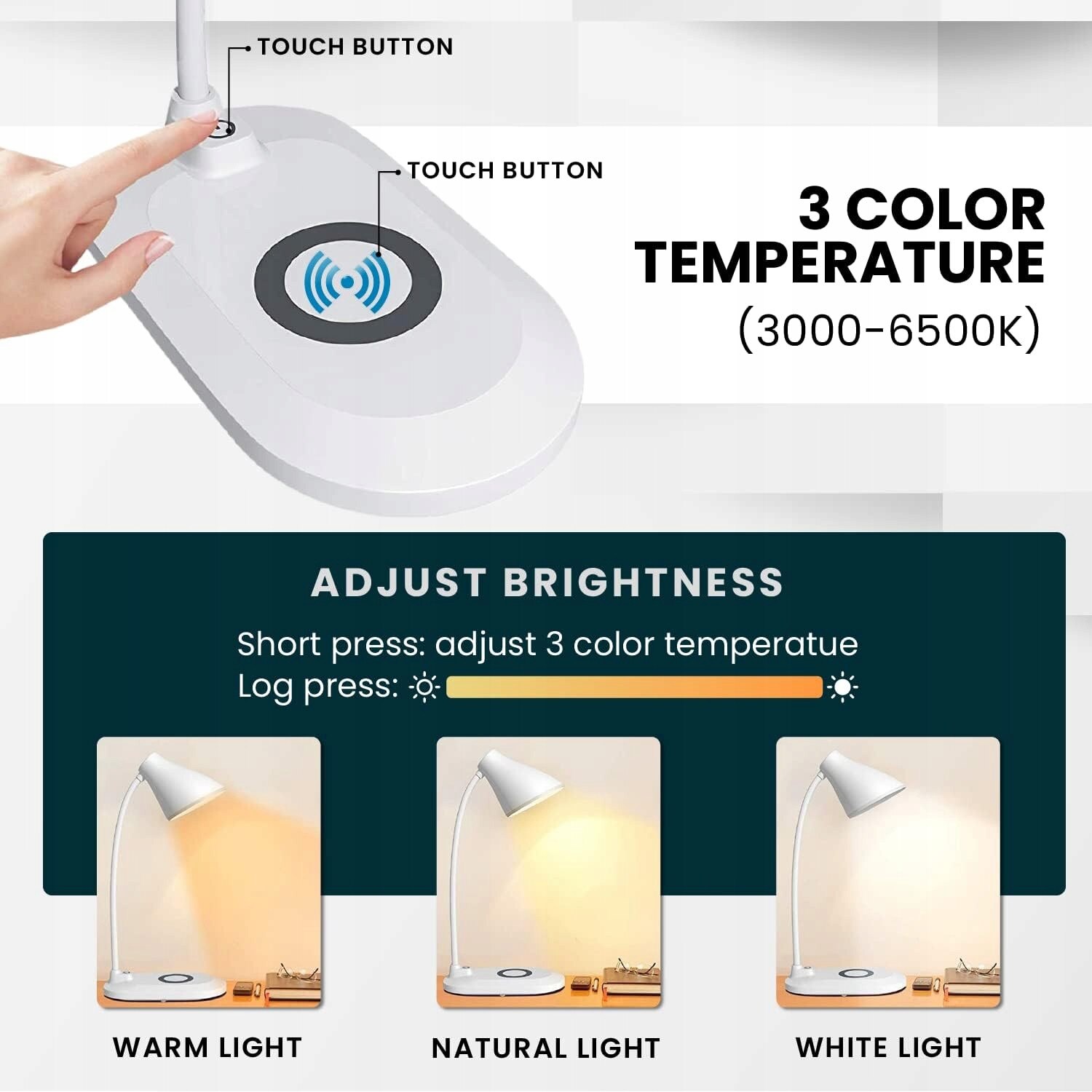 Lampa LED de birou, incarcare wireless