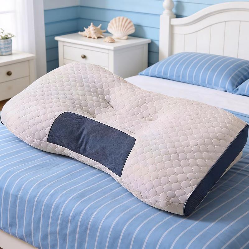 Set 2 x Perna cervicala ergonomica, invelis din bumbac