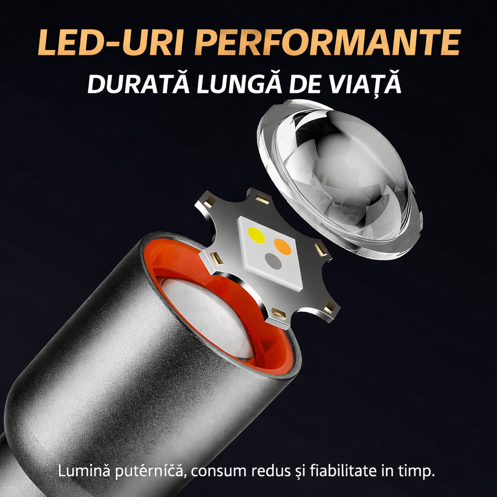 Lanterna LED LumiMax Pro reincarcabila, lampa camping si carlig