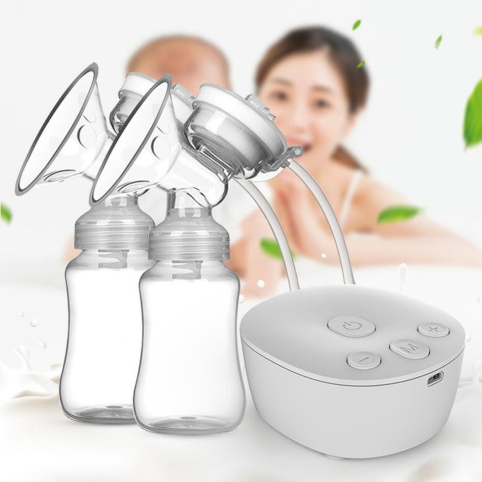 Pompa electrica dubla de san, 2 biberone, masaj