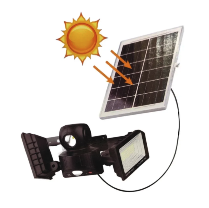 Proiector solar LED dublu 200 W cu Senzor de miscare, telecomanda