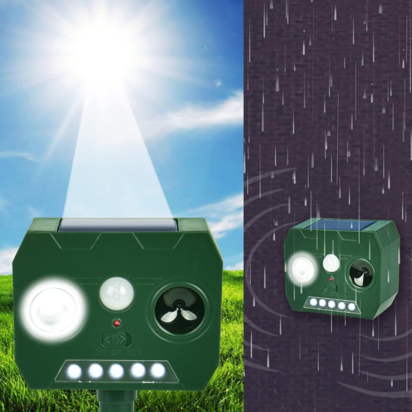 Aparat solar antidaunatori, cu ultrasunete si senzor de miscare 