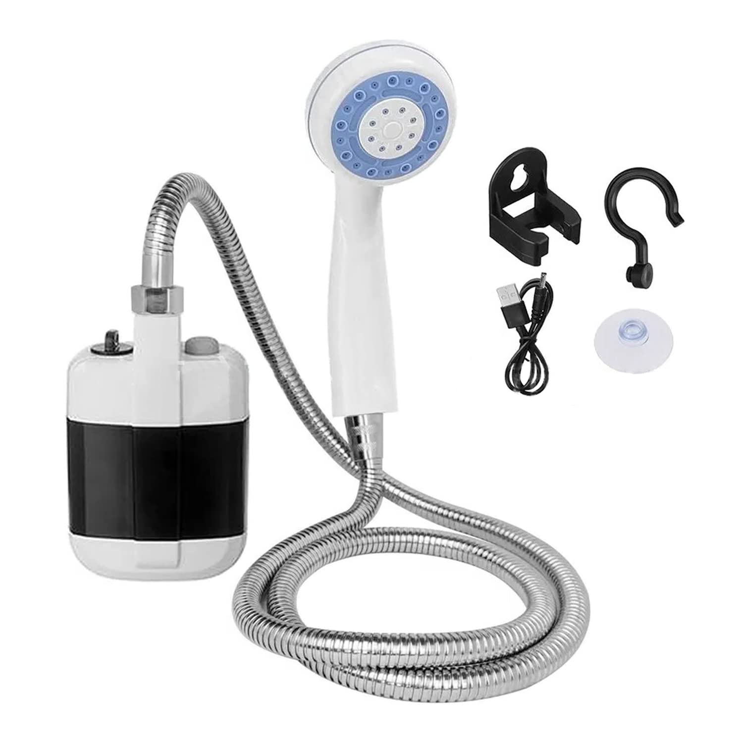 Dus portabil electric cu robinet, pentru camping si drumetii