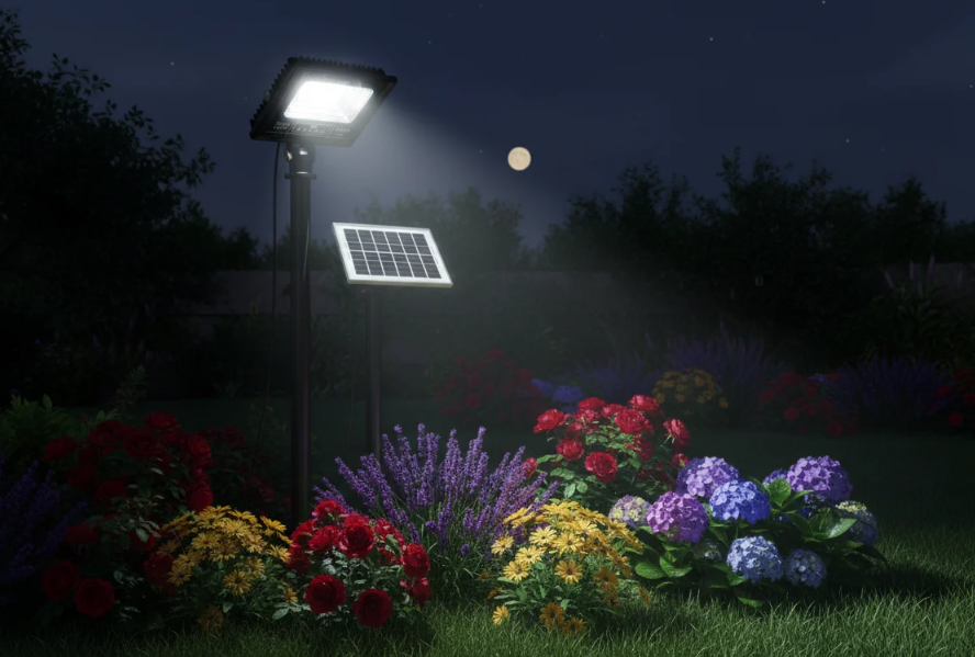 Proiector solar Innova 100 W, IP66, 6500K, telecomanda, indicator baterie