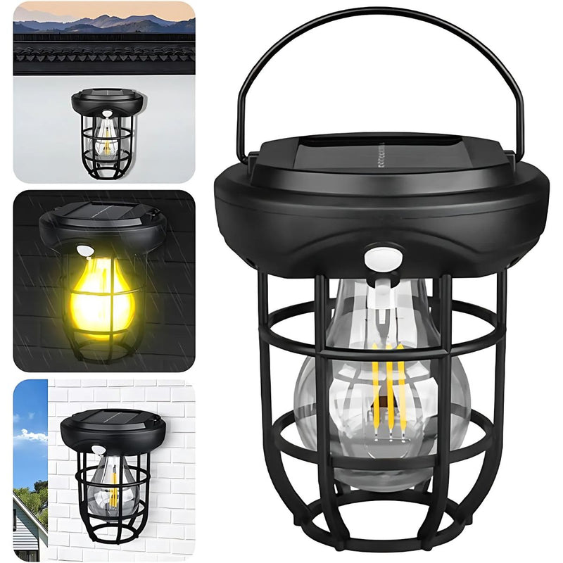 Set 2 x Felinar solar cu lumina calda