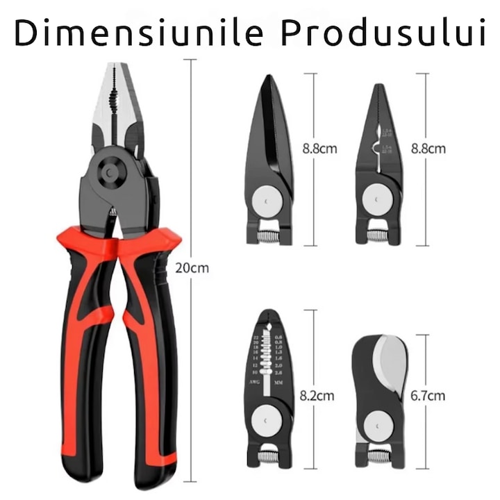 Cleste multifunctional 5 in 1 cu capete interschimbabile