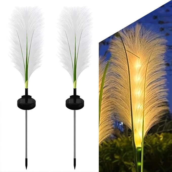 Set 2 x Lampa solara 70 cm, Pampas, lumina calda, IP66
