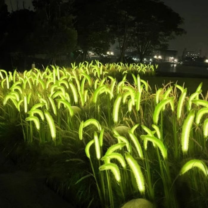 Set 2 x Lampa solara tip iarba verde ornamentala