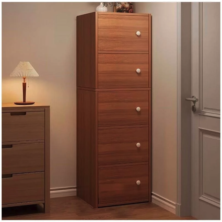 Dulap din lemn cu 5 usi, 40 x 30 x 127 cm, Maro