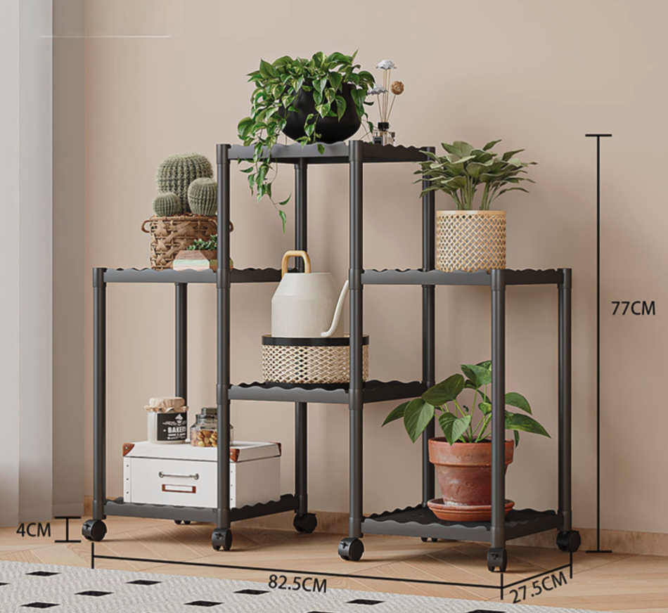 Raft mobil pe roti, organizator 6 niveluri, 82.5 x 77 cm