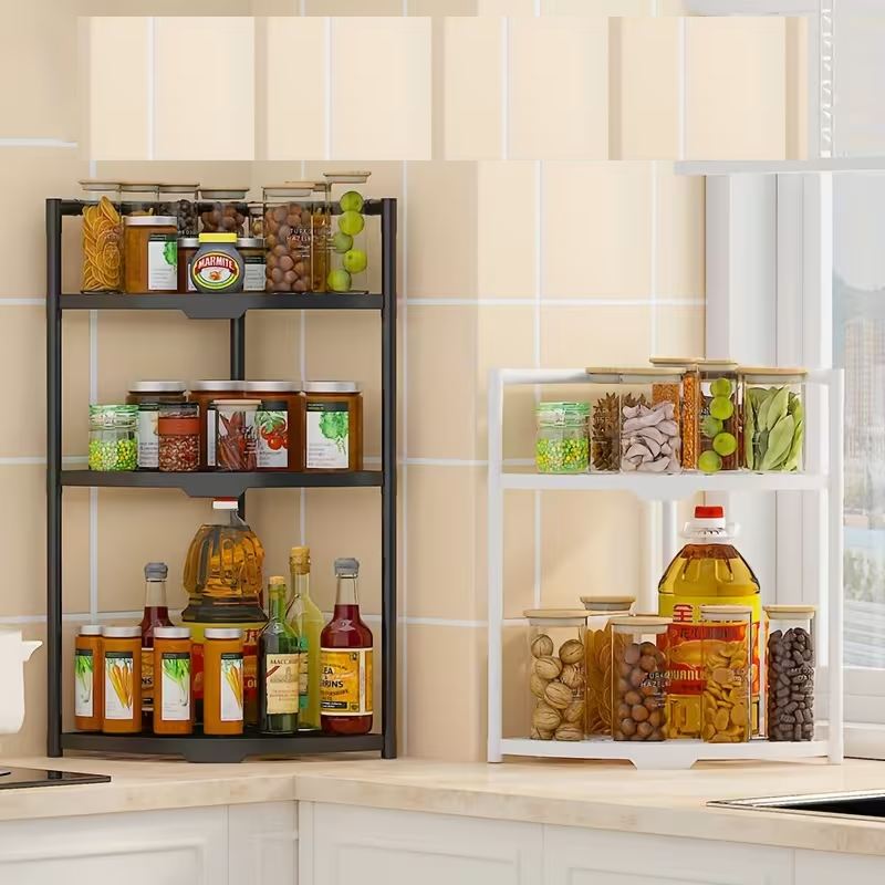 Organizator cu 3 rafturi, Negru, 42 x 30 x 58 cm