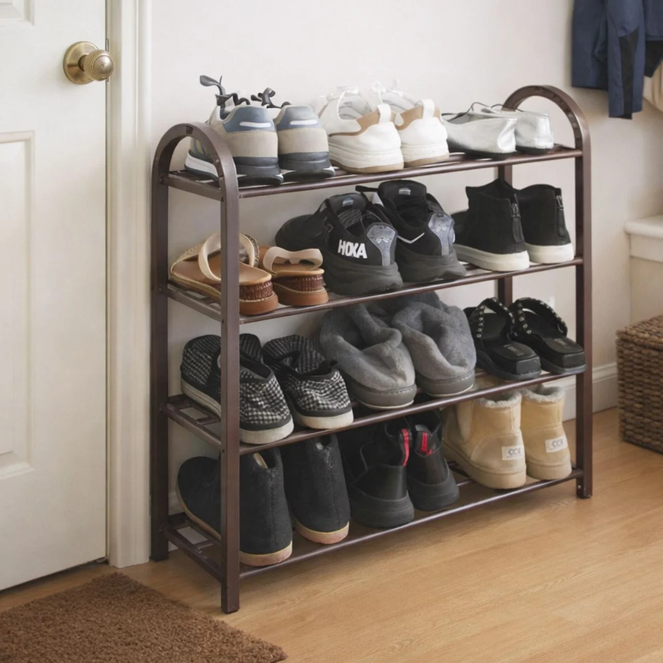 Suport metalic pentru incaltaminte, 4 rafturi