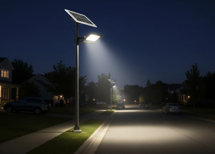 Proiector solar Innova 200W, IP66, 6500K, telecomanda, indicator baterie