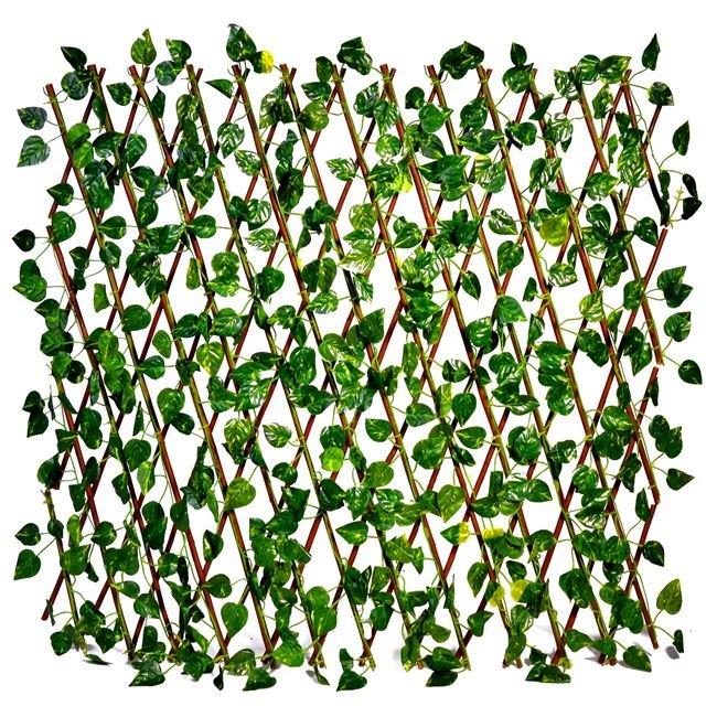 Set 2 x Pergola din lemn cu frunze, panou decorativ, 100 x 300 cm