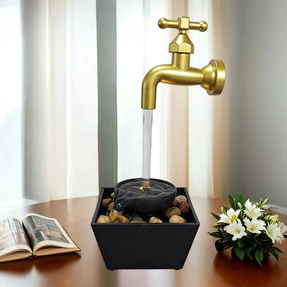 Fantana decorativa cu robinet plutitor si LED