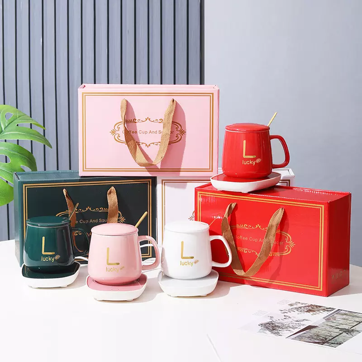 Oferta 1+1, Cana 350 ml, suport termic, Roz