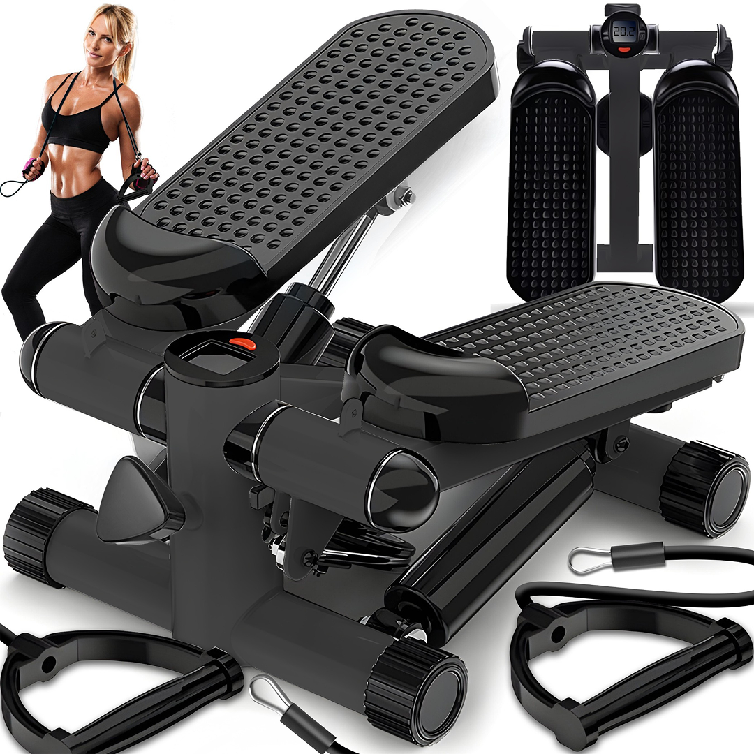Stepper cu intensitate reglabila, corzi elastice fitness