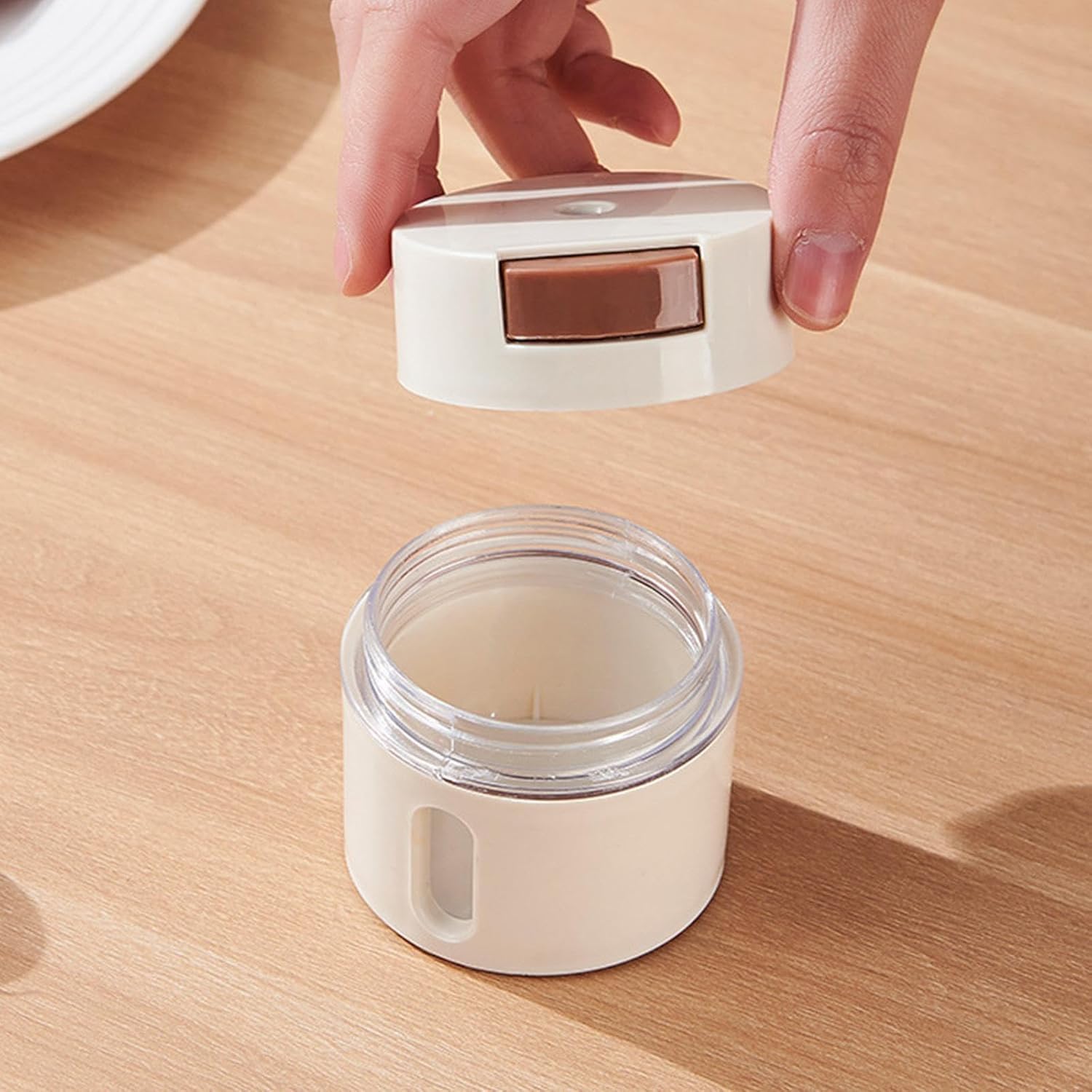 Set 4 recipiente pentru condimente, suport de perete, prindere magnetica