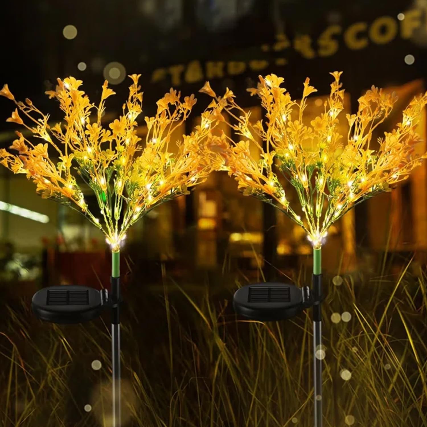 Set 2 x Lampa solara LED - flori de rapita