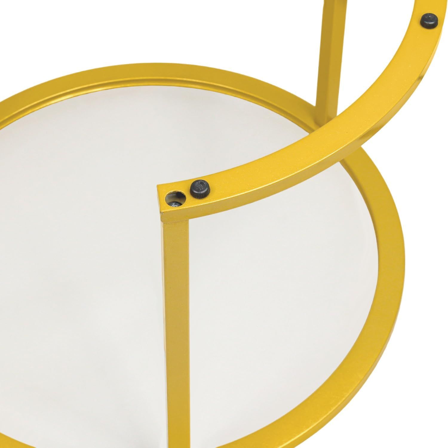 Set 2 masute living metal, efect marmura, 50x38 cm si 70x45 cm