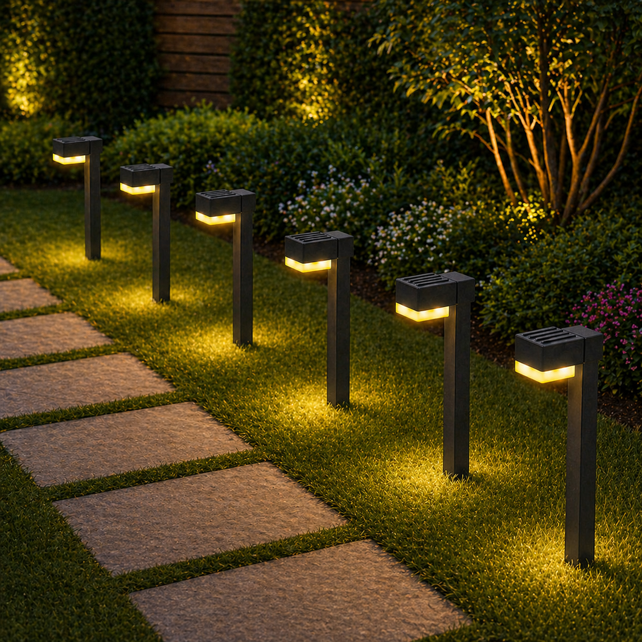 Set 6 lampi solare, lumina LED alb cald