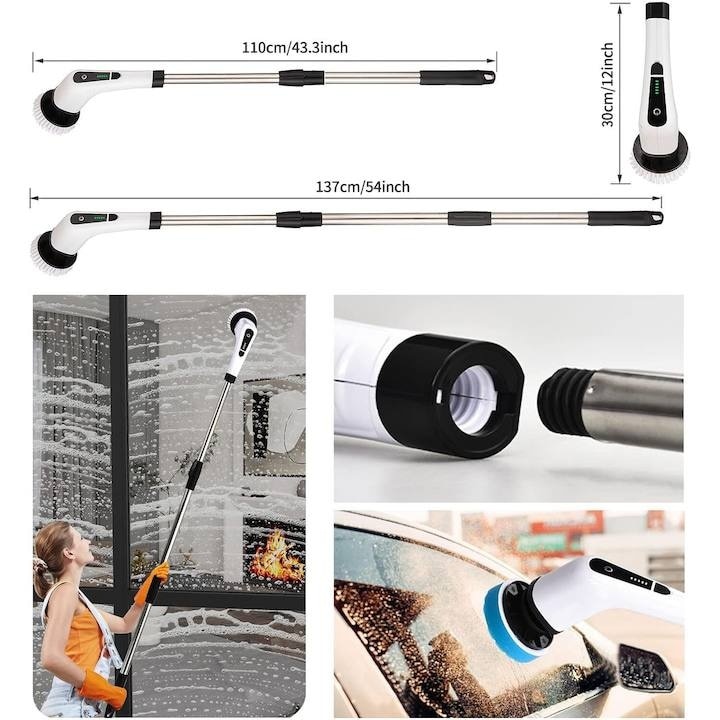 Perie electrica rotativa 7 capete inlocuibile, 2 viteze reglabile