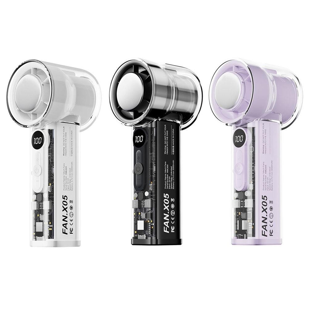 Ventilator 3000 mAh cu mini turbina ajustabila, design transparent