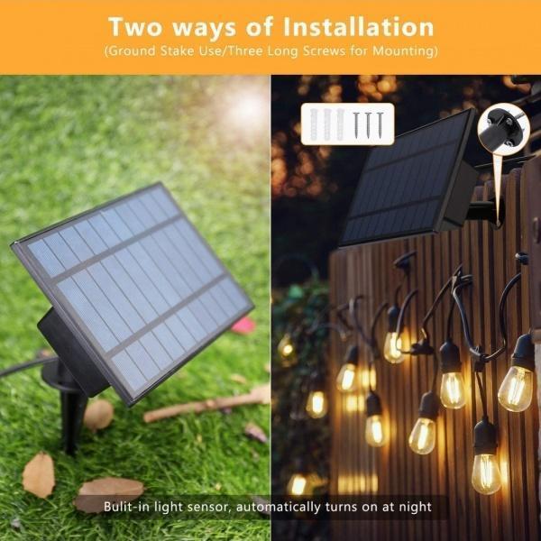 Ghirlanda solara 30 becuri x E27, 30 metri, becuri incluse