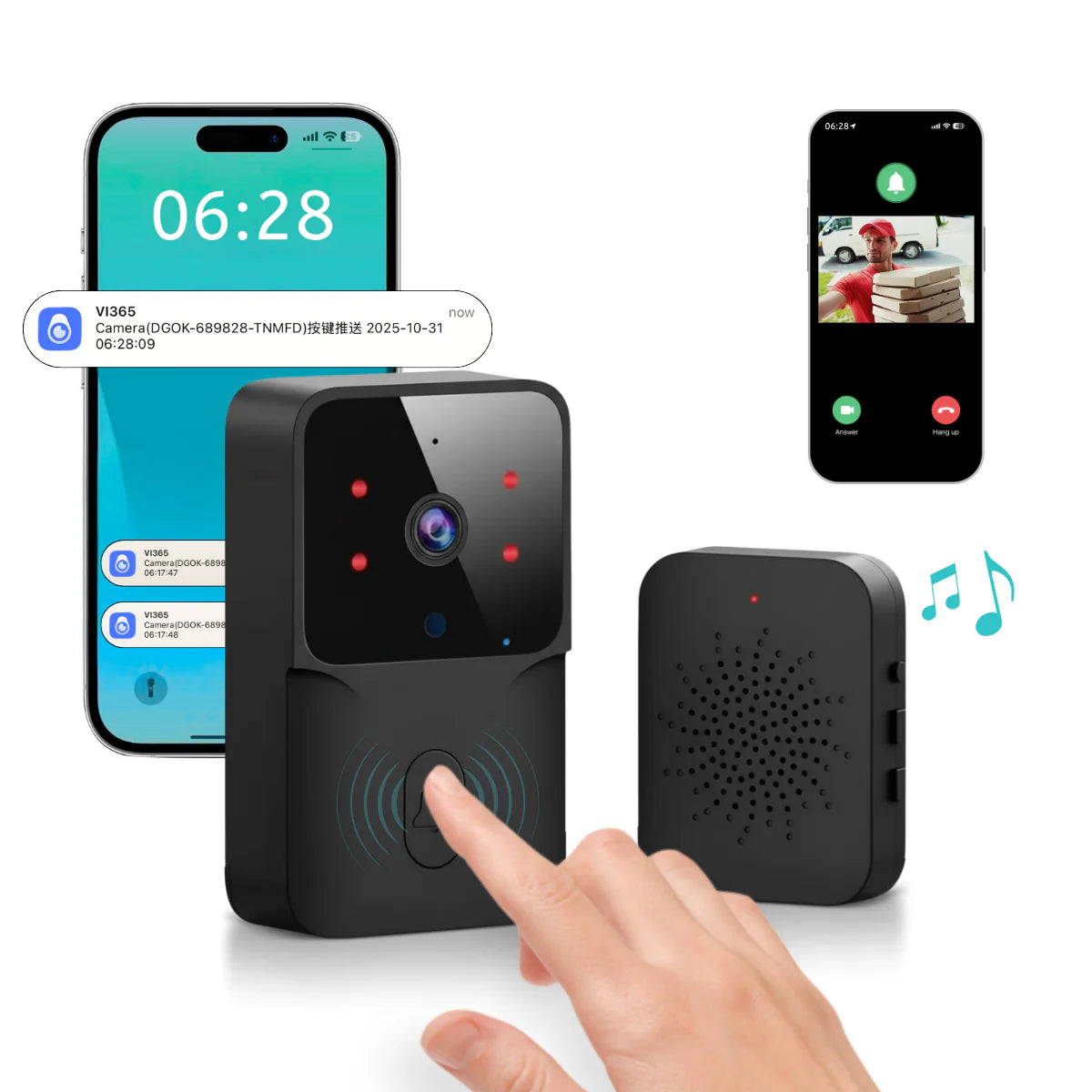 Sonerie Video Smart 4K WiFi, Night Vision, Audio Bidirectional