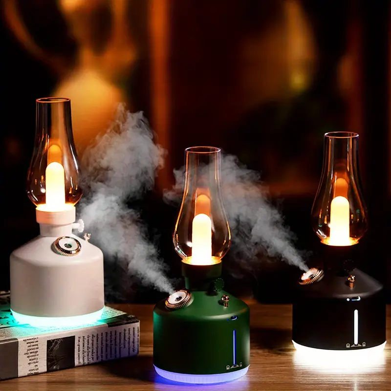 Lampa retro cu efect de flacara, umidificator