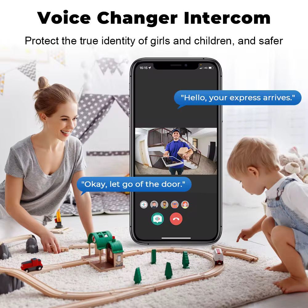 Sonerie Video Smart 4K WiFi, Night Vision, Audio Bidirectional, Alb