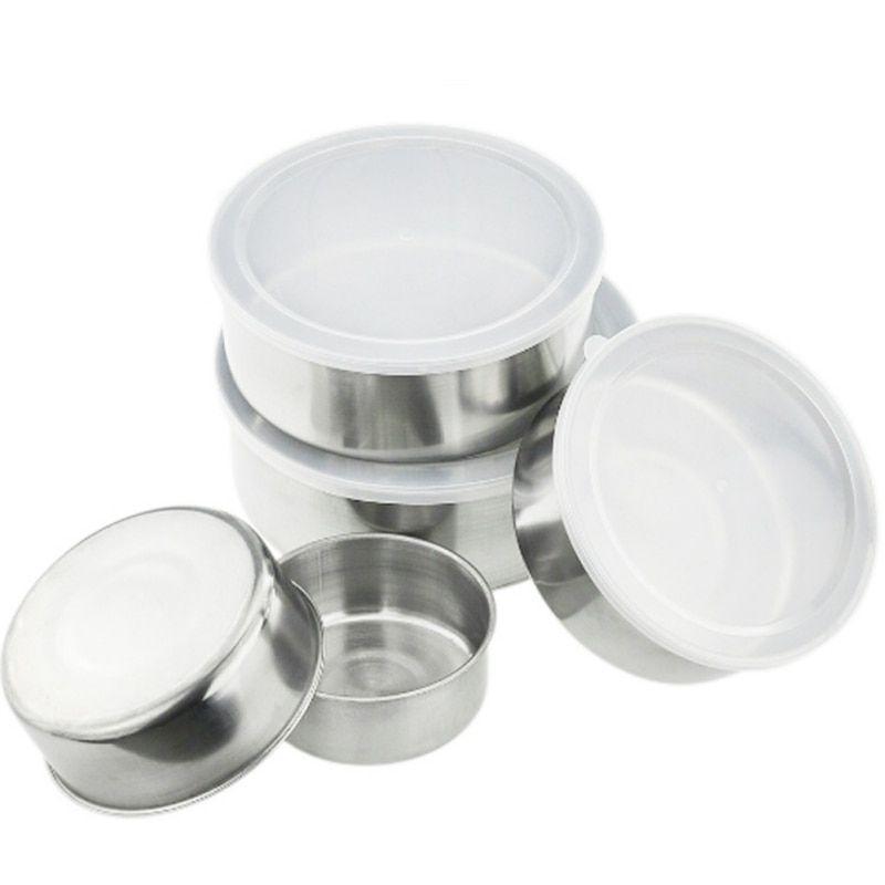 Set 15 caserole metalice cu capace din plastic