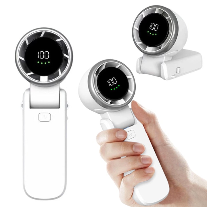 Ventilator portabil cu 5 viteze, 3600 mAh, 8 ore de racire