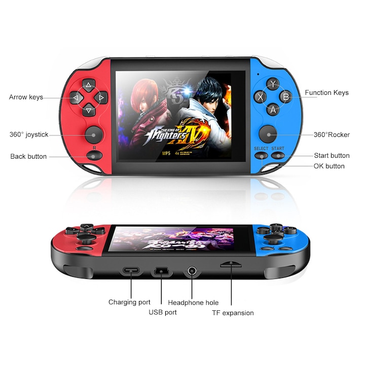 Consola jocuri portabil, display 4.3 inch, TV-Out, 8 GB