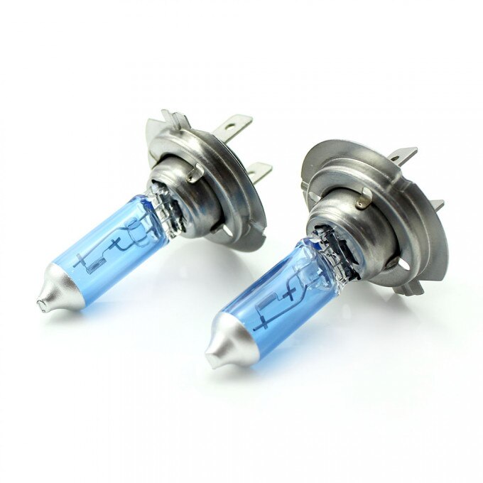 Set 2 becuri Halogen H7, 100W + 130% Intensitate, durata mare de viata