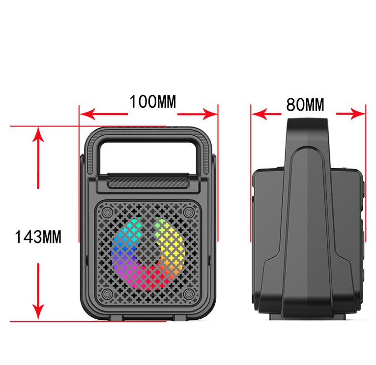 Boxa Bluetooth, 2 microfoane, Radio FM, Difuzor 8 W