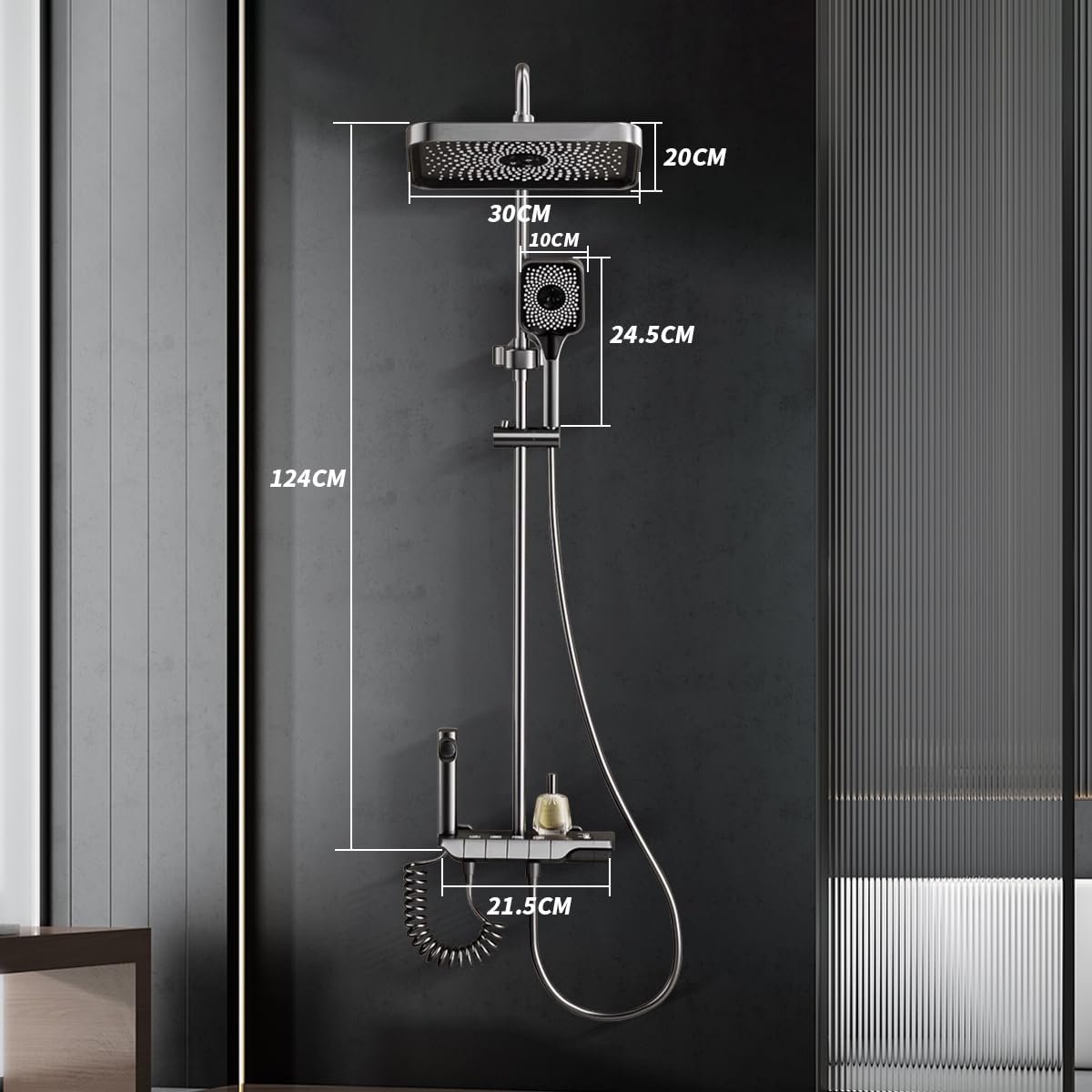 Coloana de dus cu termostat, 4 functii