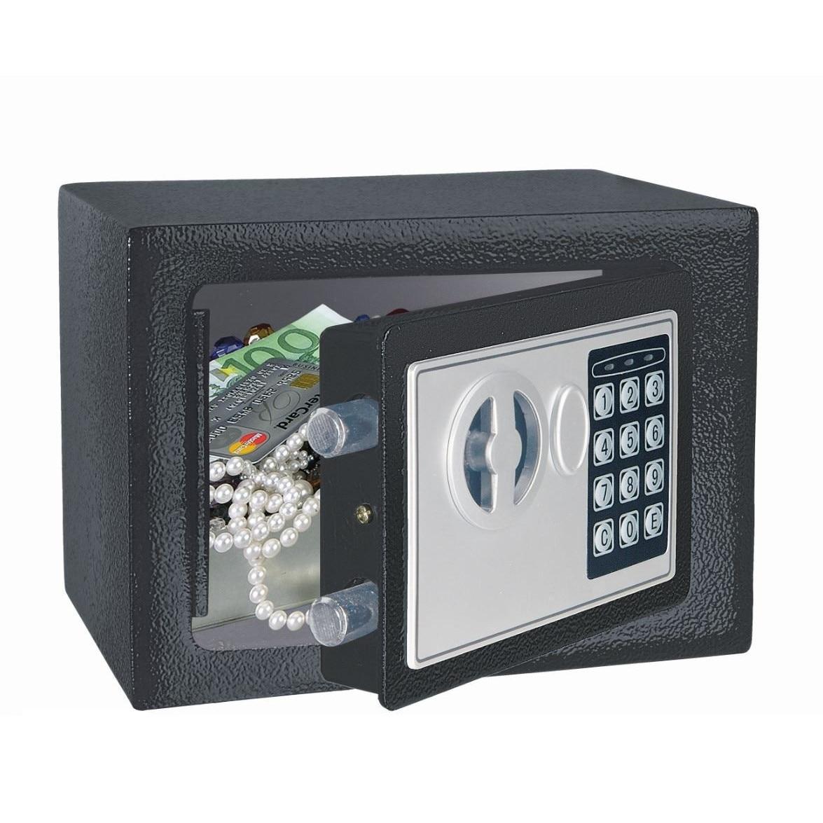 Seif electronic antiefractie, metalic, 2 chei