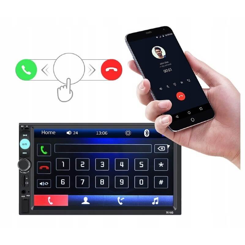 MP5 Player Auto 7010B, Bluetooth, Touchscreen, 4 x 60W, telecomanda
