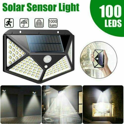 Set 3 x Lampa solara 100 LED Jortan, senzor de miscare