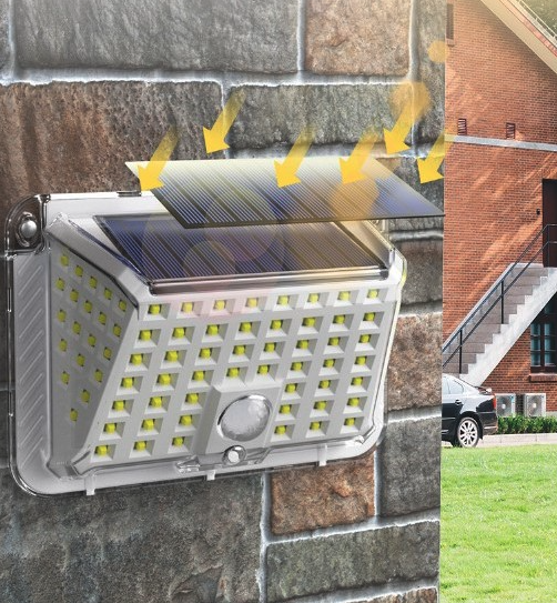 Set 4 x Lampa solara 90 LED Jortan, senzor de miscare