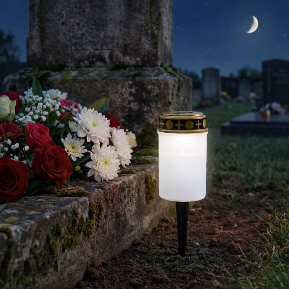 Set 2 x Candela solara LED, lumanare cu efect de flacara