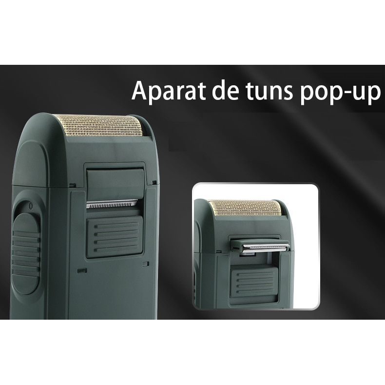 Aparat electric de ras pentru barbati, LED, USB, Negru