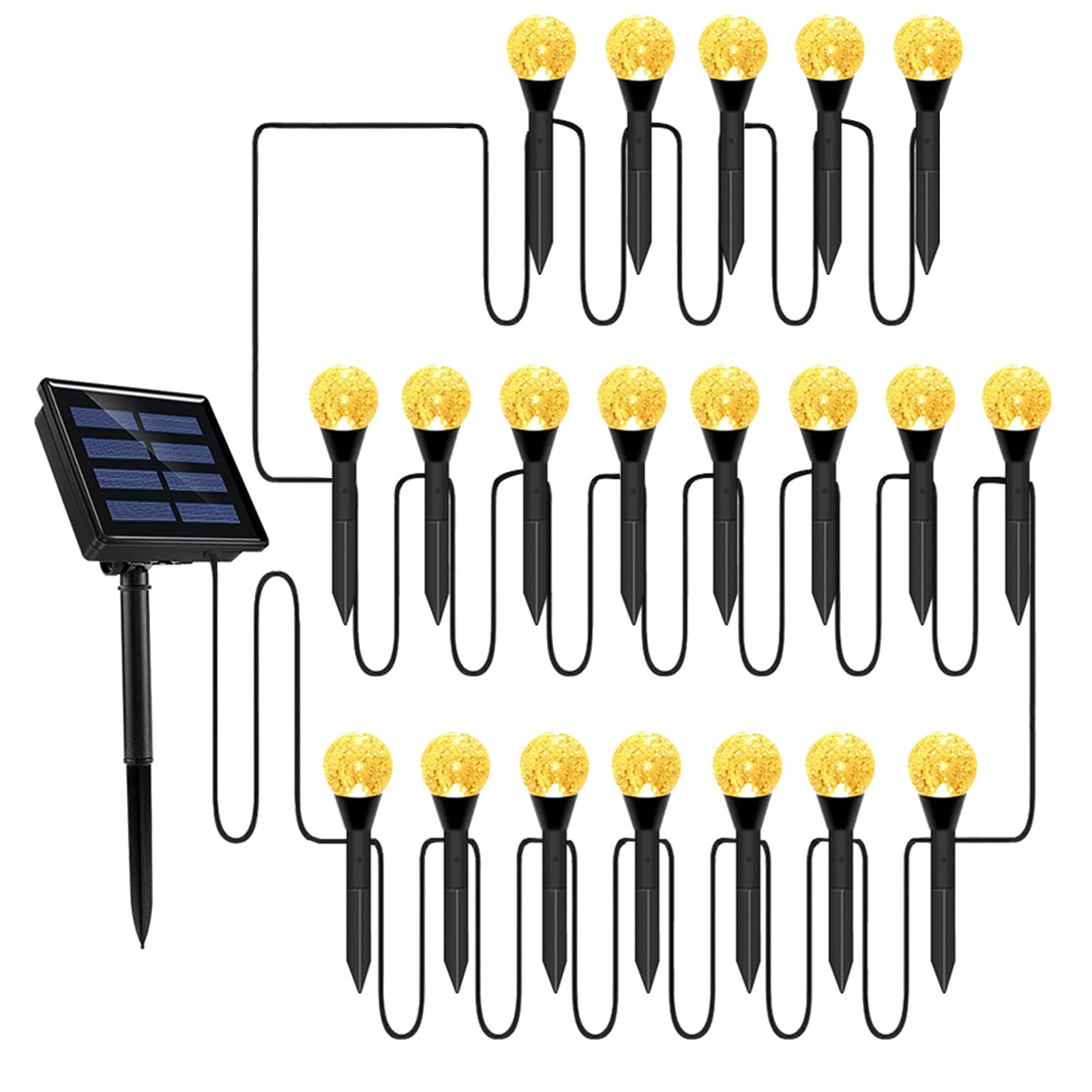 Lampa solara gradina 20 bulbi LED, Waterproof, Alb Cald