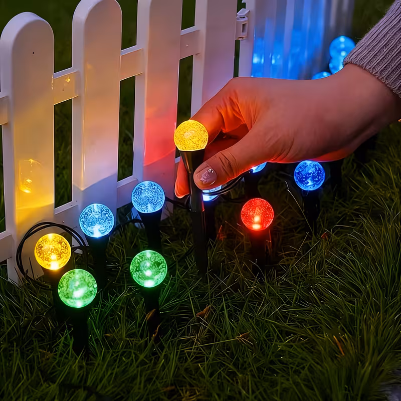 Lampa solara gradina cu 20 bulbi LED, Waterproof, Multicolor